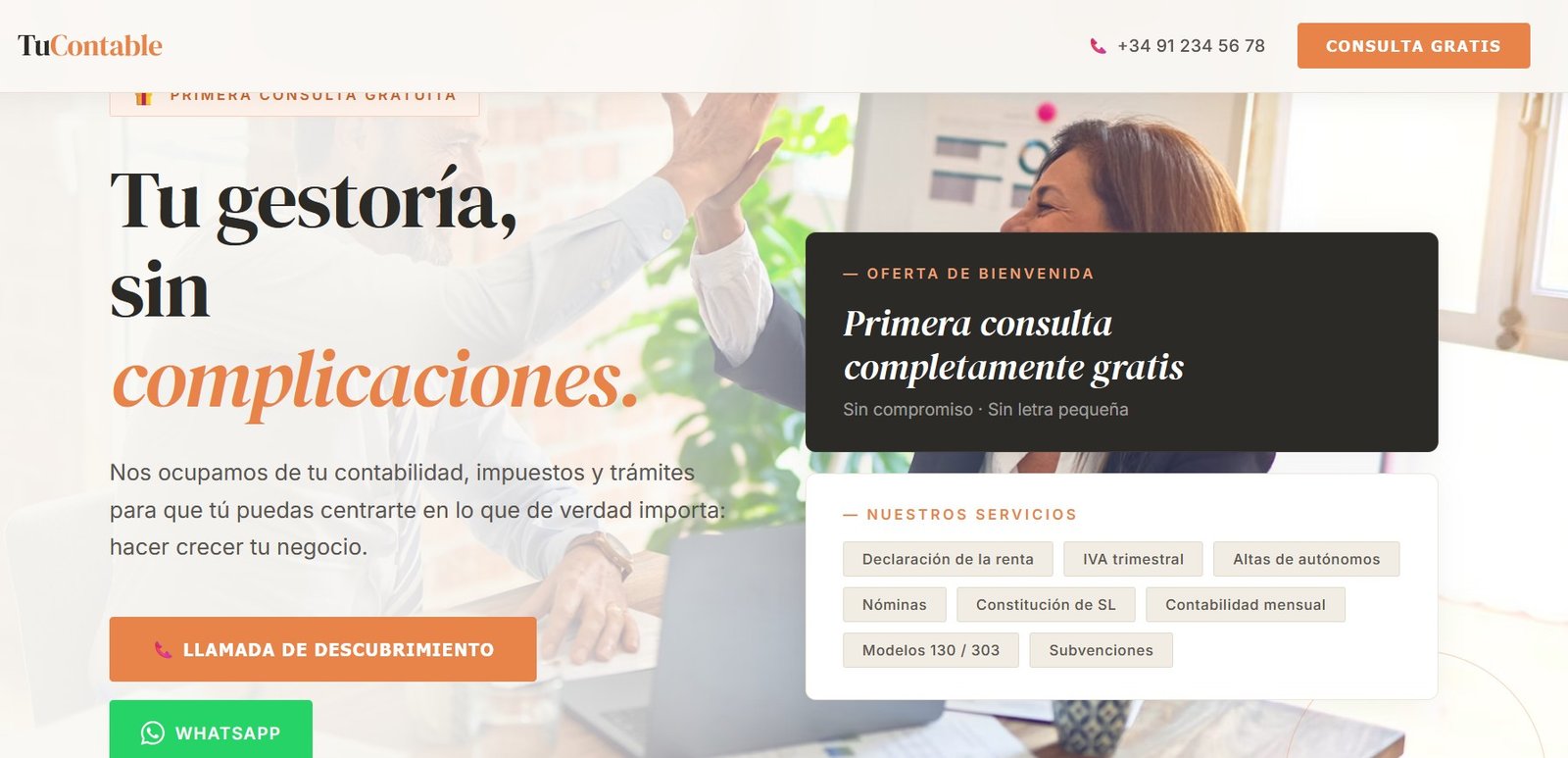 Diseño web para gestoría en Toledo — versión escritorio